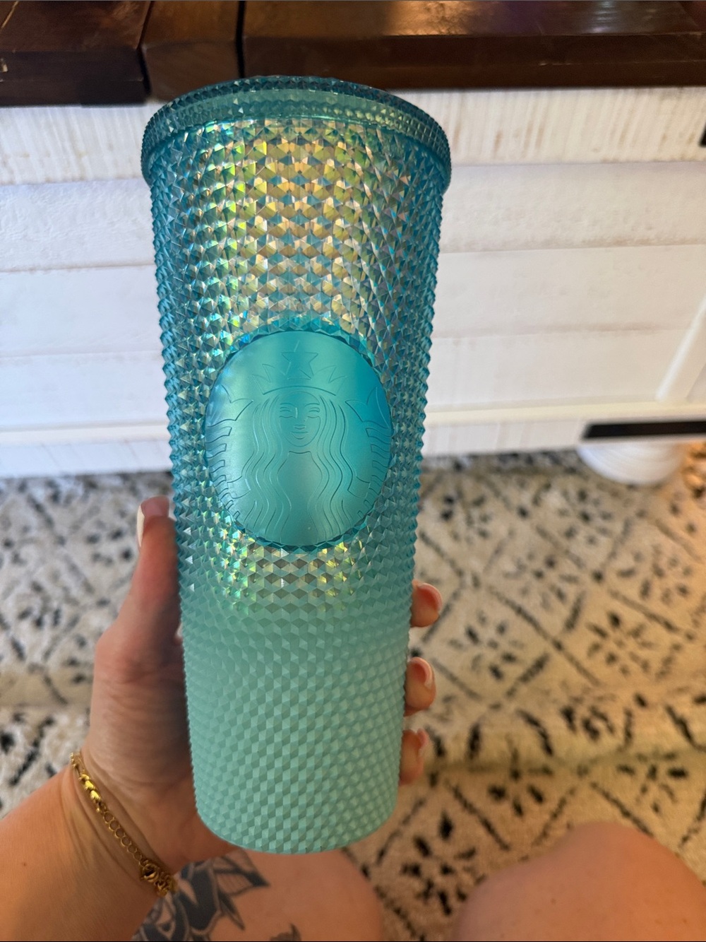 Starbucks Aqua Iridescent Studded Reusable Tumbler